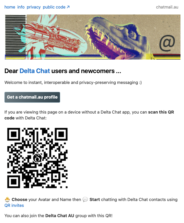 Пример австралийского сервера chatmail